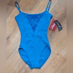 Capezio Signature Collection Vibrant Blue Leotard with Lace Accent - XS (047)